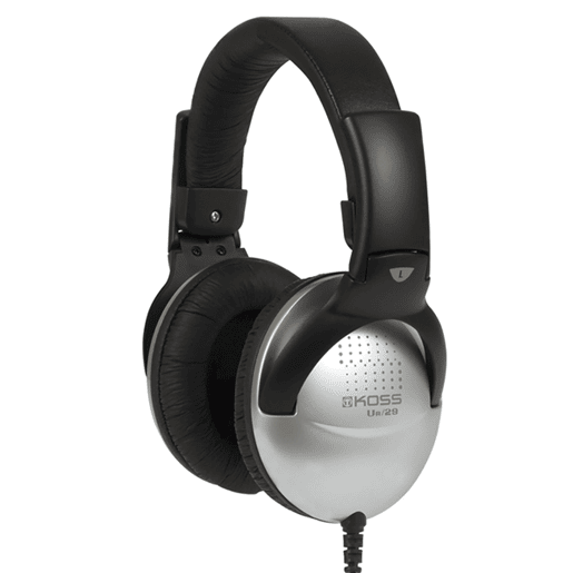 KOSS UR29 Auscultadores com Fio, DJ Auriculares de Faixa, Fechado, Headphones Over Ear Controlo de Volume, , Prata negra