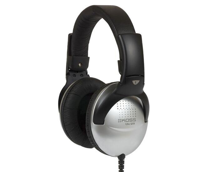 Koss ur29 auriculares con cable, cascos dj de diadema cerrados, headphones over ear, control de volumen, , negro/plata