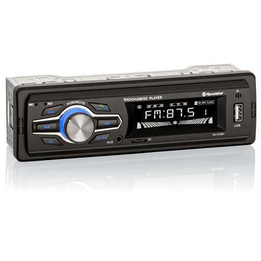 Roadstar RU-375BT Rádio Automóvel Digital AM FM Bluetooth Mãos-livres, Stereo, Porta USB, Leitor de Cartões TF, Ecrã LCD, , Preto