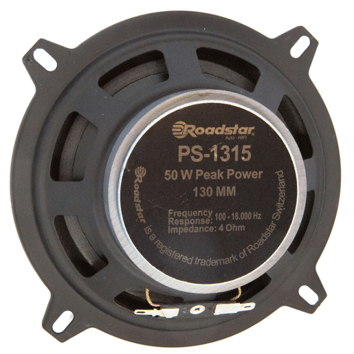 Roadstar PS1315 Altifalantes de Automóvel 13 cm, Coaxial, 2 Way Audio, PMPO 50W, 90 Db, 100-18000Hz, 50, Preto