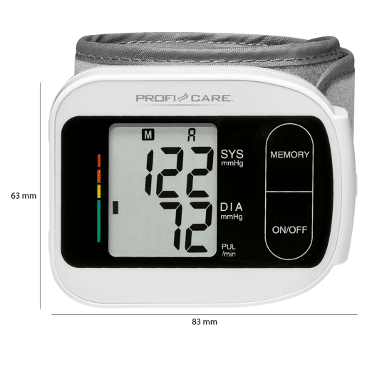 Proficare BMG 3018 Medidor de Pressão de Pulso Digital, Detecção de Arritmia, Monitor de Pressão Arterial, Memória (2 utilizadores x 60), , Preto branco