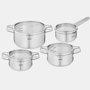 Conjunto de Tachos Tefal H852S855 Com tampa 4 Peças Aço inoxidável Vidro