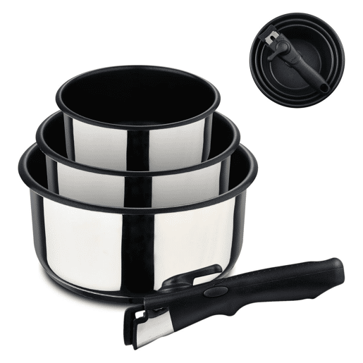 Conjunto de Tachos Bergner Click & Cook Aço inoxidável 3 Peças