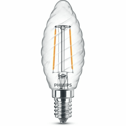 Lâmpada LED vela Philips Classic Twisted 25 W E14 2 W E (2700k)