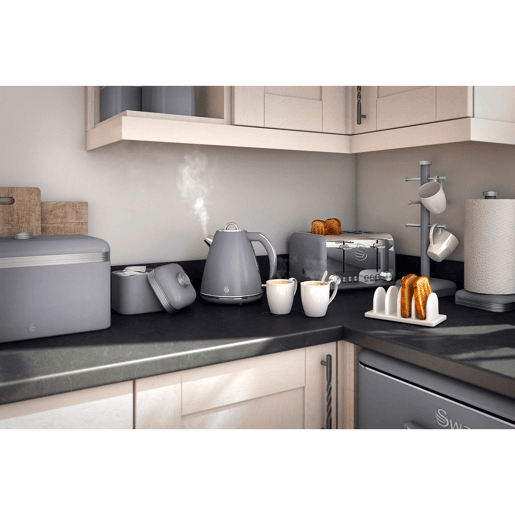 SWAN SWKA1020GRN Retro Conjunto de 3 Recipientes de Metal 1 L, Café, Especiarias, Aço Lacado, Desenho Vintage, , Cinza SWAN SWKA1020GRN Retro Conjunto de 3 Recipientes de Metal 1 L, Café, Especiarias, Aço Lacado, Desenho Vintage, , Cinza