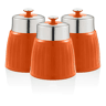 SWAN SWKA1024ON Retro Conjunto de 3 Boiões de Cozinha 1,2 L Herméticos para Especiarias, Chá, Café, Vintage, , Laranja