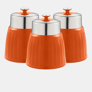 SWAN SWKA1024ON Retro Conjunto de 3 Boiões de Cozinha 1,2 L Herméticos para Especiarias, Chá, Café, Vintage, , Laranja