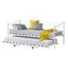 Cama con cama supletoria Skutskär con 4 Ruedas Metal 95x211 Cama con cama supletoria Skutskär con 4 Ruedas Metal 95x211 Blanco/ Beige