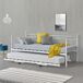 Cama con cama supletoria Skutskär con 4 Ruedas Metal 95x211 Cama con cama supletoria Skutskär con 4 Ruedas Metal 95x211 Blanco/ Beige
