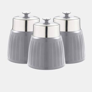SWAN SWKA1024GRN Retro Conjunto de 3 Boiões de Cozinha 1,2 L Herméticos para Especiarias, Chá, Café, Vintage, , Cinza