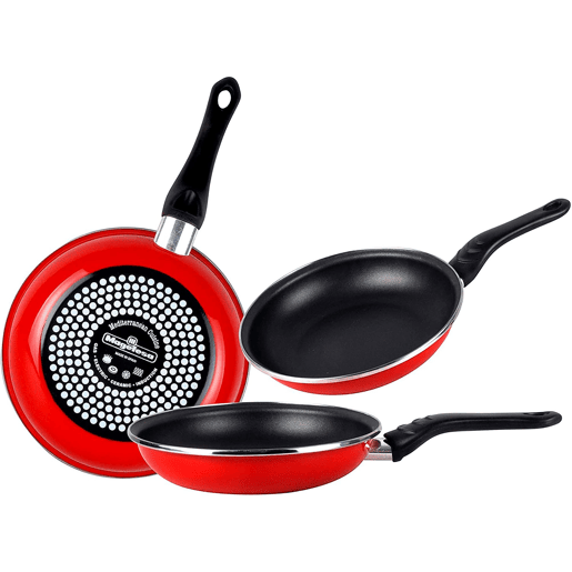 Magefesa Praga 3 Frigideiras 18-20-24cm, Indução, Antiaderente PFOA-Free Aço Vitrificado, , Vermelho