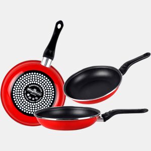 Magefesa Praga 3 Frigideiras 18-20-24cm, Indução, Antiaderente PFOA-Free Aço Vitrificado, , Vermelho