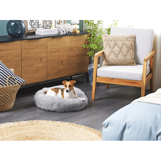 Cama para animais de estimação KULU Imitação de pele Cinzento claro