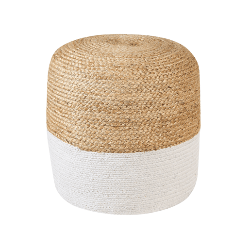 Pufe DALAMA Juta Branco 46 cm 46 cm 48 cm