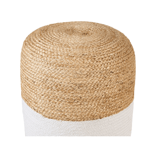 Pufe DALAMA Juta Branco 46 cm 46 cm 48 cm