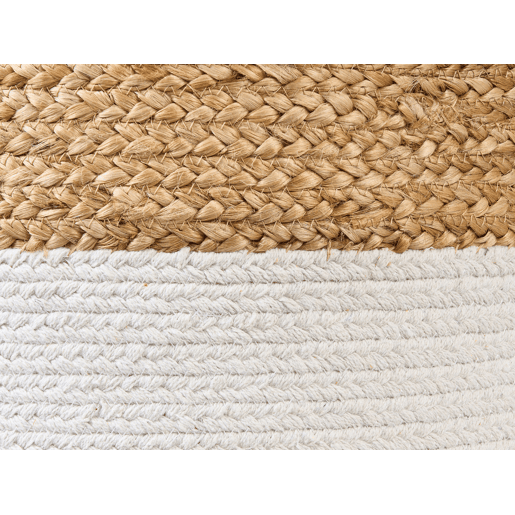 Pufe DALAMA Juta Branco 46 cm 46 cm 48 cm