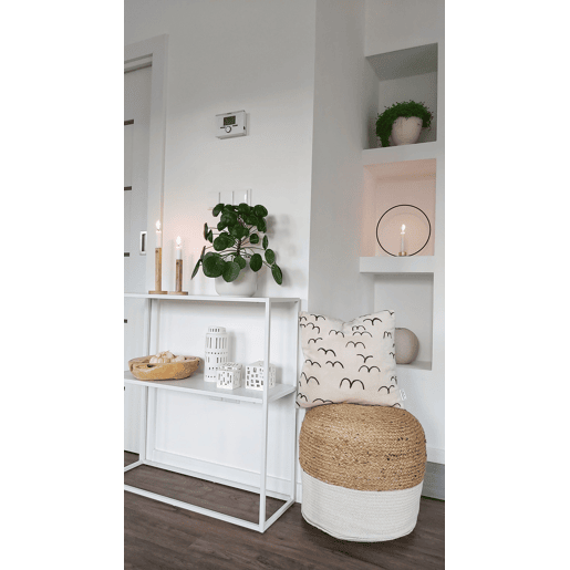 Pufe DALAMA Juta Branco 46 cm 46 cm 48 cm