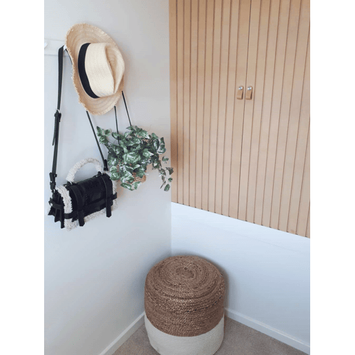 Pufe DALAMA Juta Branco 46 cm 46 cm 48 cm
