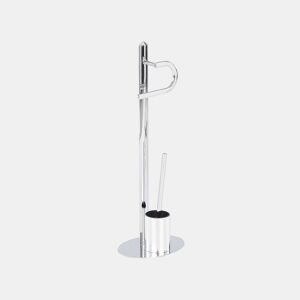 Suporte de papel higénico e escova SARTO Metal Prateado