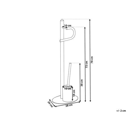Suporte de papel higénico e escova SARTO Metal Prateado