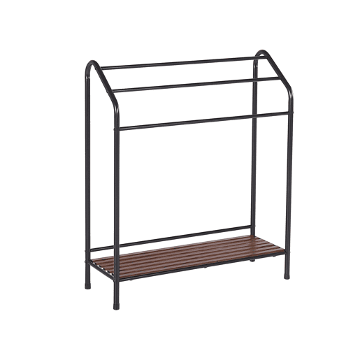 Toalheiro com prateleira MURIVA Metal Preto