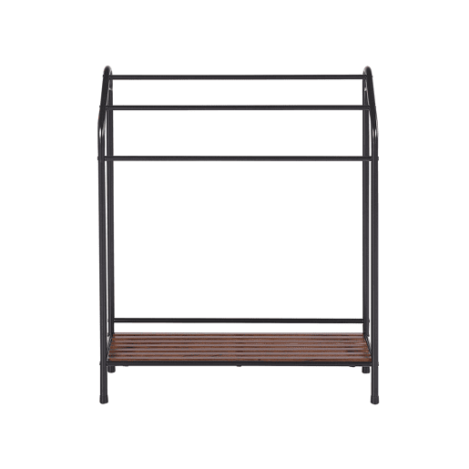 Toalheiro com prateleira MURIVA Metal Preto