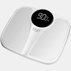 Adler AD8172W Balança de Casa de Banho Digital, Alta Precisão 180Kg, Visor LED, Desligar Automático, , Branco
