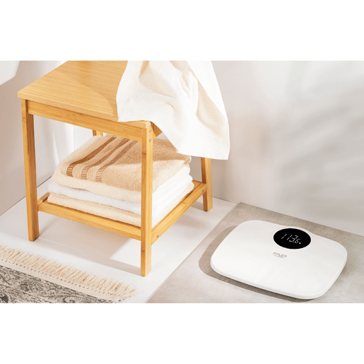 Adler AD8172W Balança de Casa de Banho Digital, Alta Precisão 180Kg, Visor LED, Desligar Automático, , Branco