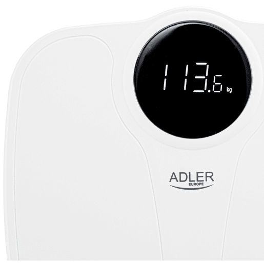 Adler AD8172W Balança de Casa de Banho Digital, Alta Precisão 180Kg, Visor LED, Desligar Automático, , Branco