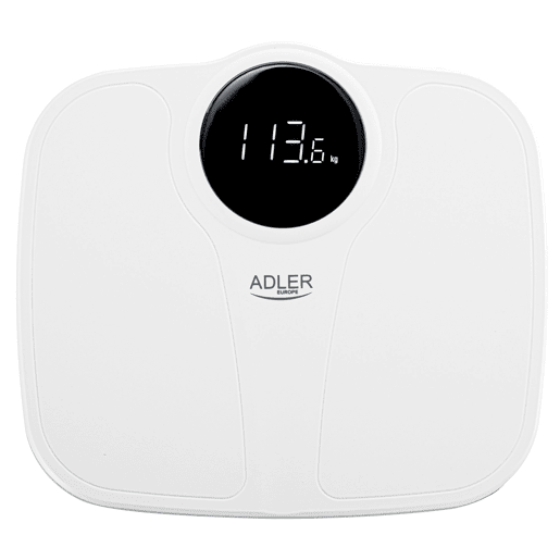 Adler AD8172W Balança de Casa de Banho Digital, Alta Precisão 180Kg, Visor LED, Desligar Automático, , Branco