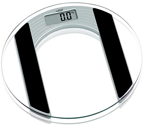 Adler ad8122 báscula de baño digital cristal templado, alta medición 150 kg 100 g, apagado automático, fácil, , transparente