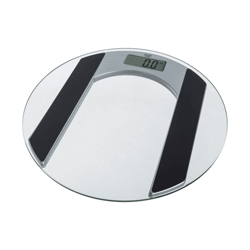 Adler AD8122 Balança de banho digital de vidro, redonda, ecrã LCD, de alta precisão, 150Kg, , Transparente