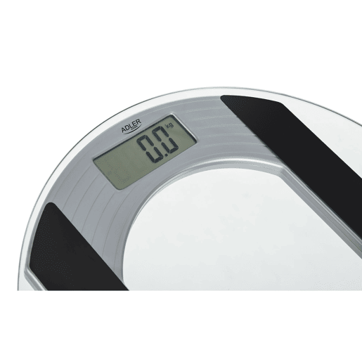 Adler AD8122 Balança de banho digital de vidro, redonda, ecrã LCD, de alta precisão, 150Kg, , Transparente