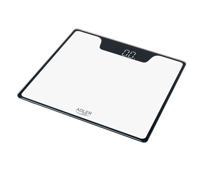 Adler ad8174w báscula de baño digital alta precisión 180kg, pantalla led apagado automático, vidrio templado, , blanco