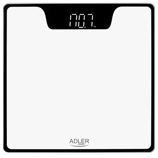 Adler AD8174W Balança de Casa de Banho Digital, Alta Precisão 180Kg, Visor LED, Desligar Automático, , Branco