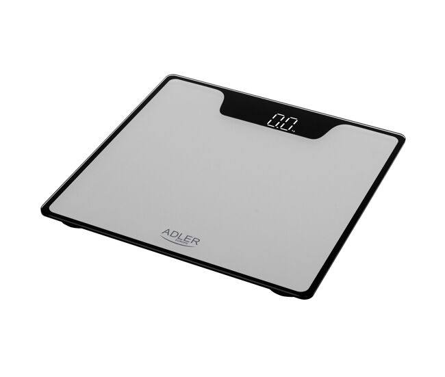 Adler ad8174s báscula de baño digital alta precisión 180kg, pantalla led apagado automático, vidrio templado, , plata