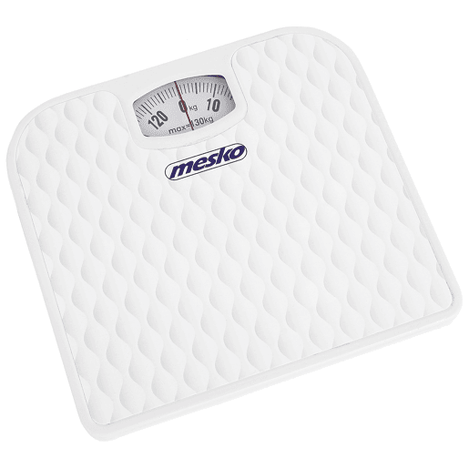 Mesko MS8160 Balança de Banho Analógica Mecânica 130 kg, Alta Precisão, Superfície Antiderrapante, sem Baterias, , Branco