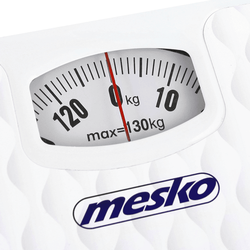 Mesko MS8160 Balança de Banho Analógica Mecânica 130 kg, Alta Precisão, Superfície Antiderrapante, sem Baterias, , Branco