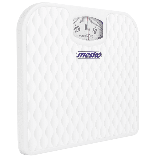 Mesko MS8160 Balança de Banho Analógica Mecânica 130 kg, Alta Precisão, Superfície Antiderrapante, sem Baterias, , Branco