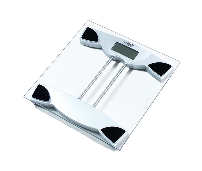 Adler ad 8124 báscula de baño digital cristal templado, alta medición 150 kg 100 g, apagado automático, , transparente