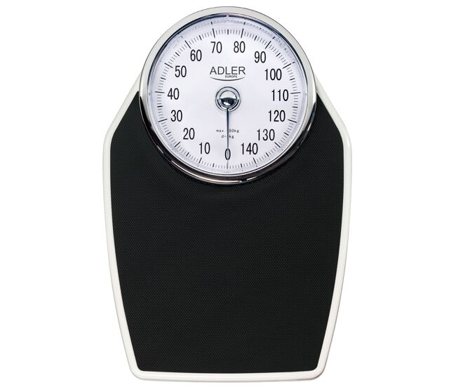 Adler ad8177 báscula analógica de baño, precisión, mecánica, medición hasta 150 kg, sin pilas, fácil uso, , blanco/gris