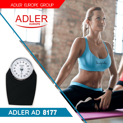 Adler AD8177 Balança de Banho Analógica Mecânica 150 kg, Alta Precisão, Superfície Antiderrapante, sem Baterias, , Cinza branco Adler AD8177 Balança de Banho Analógica Mecânica 150 kg, Alta Precisão, Superfície Antiderrapante, sem Baterias, , Cinza branco