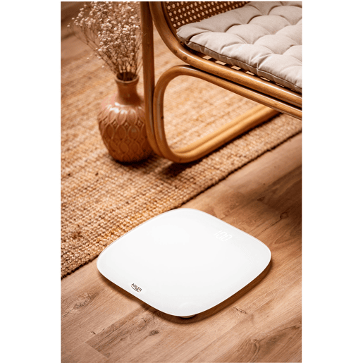 Adler AD8176 Balança de Casa de Banho Digital, Alta Precisão 180Kg, Visor LED, Desligar Automático, , Branco