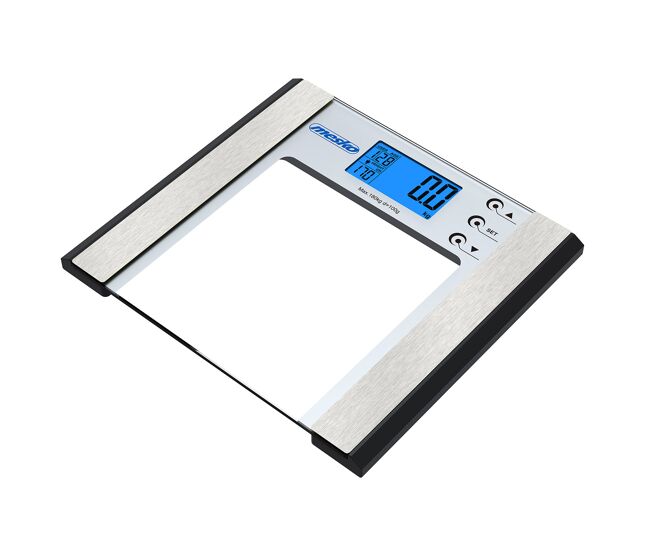 Mesko ms8146 báscula de baño digital bioimpedancia, análisis corporal, imc, grasa, músculo, alta precisión, , transparente
