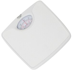 Adler AD8151W Balança de Banho Analógica Mecânica 130 kg, Alta Precisão, Superfície Antiderrapante, sem Baterias, , Branco