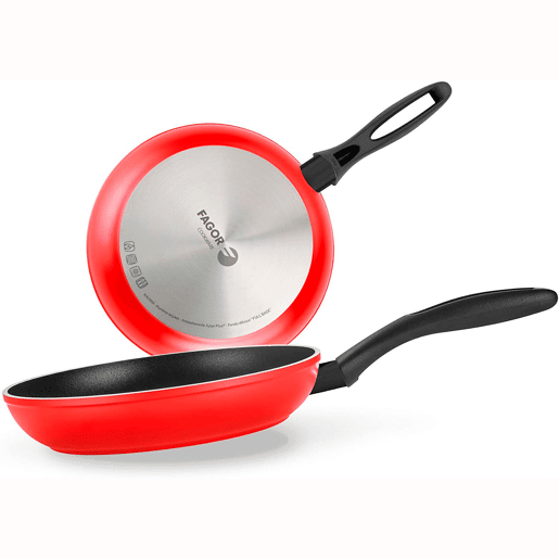 FAGOR Maxima Conjunto de 2 Frigideiras Indução 20-24 cm, Alumínio Forjado, Antiaderente Ecológico PFOA Livre, , Vermelho