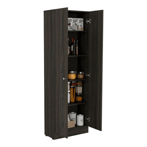 Armário multifunções Z 60, com duas portas e prateleiras, 180.6 CM A X 60 CM L X 30 CM P, carbono
