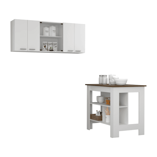 Conjunto Norfolk, 35.460 CM Al X 103150 An cm X 7031.5 P cm, Branco  Caramelo