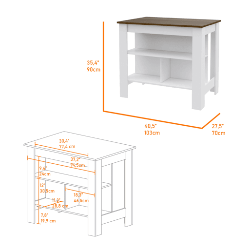 Conjunto Norfolk, 35.460 CM Al X 103150 An cm X 7031.5 P cm, Branco  Caramelo