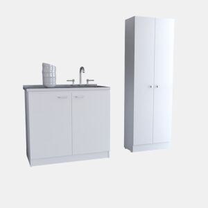 Conjunto de cozimento de Belmont, livre com pia + gabinete multifuncional
